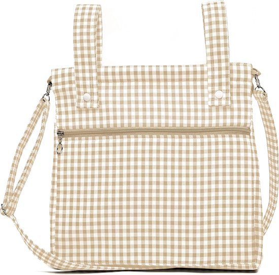 Voetenzak en luiertas - Kinderwagen set - Baby comfort - Handgemaakt katoen - 35x36x10 cm - Zandkleurig — afbeelding 2
