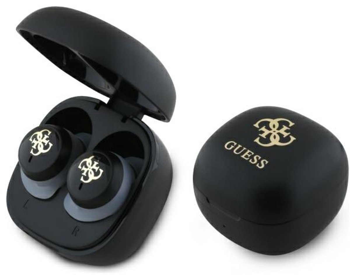 Guess Bluetooth-Hoofdtelefoon Voor Iphone 11 12 13 14 Zwart Iriserend Logo Tws