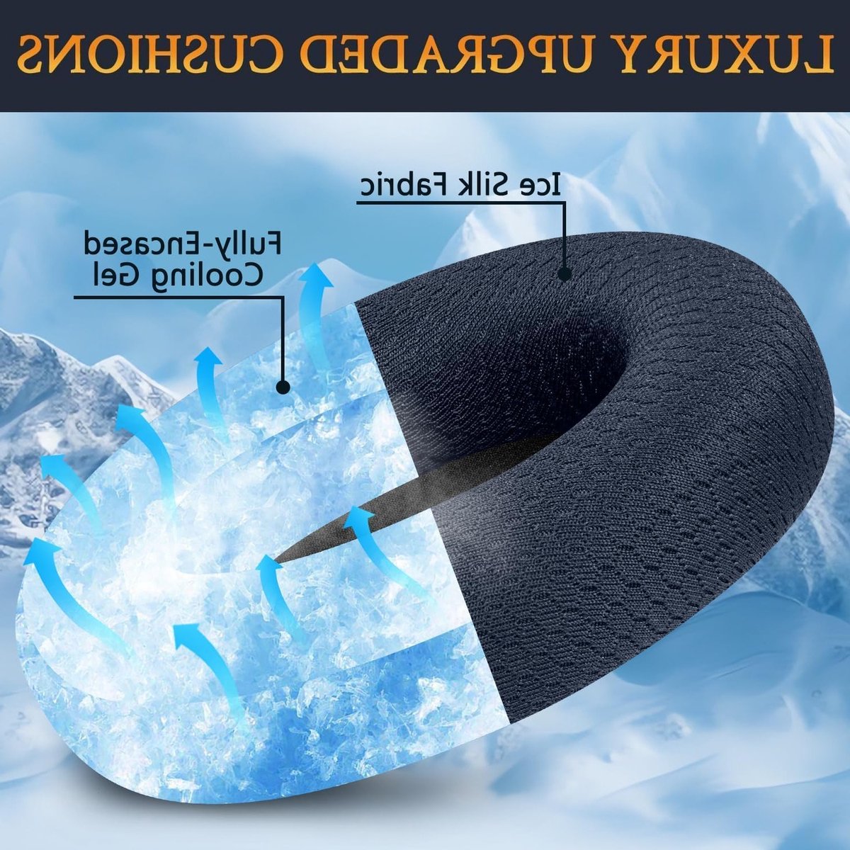 Comfortabele vervangende oorkussens voor draadloze noise cancelling hoofdtelefoons, ademend mesh, hoge dichtheid schuim - Navy Blauw