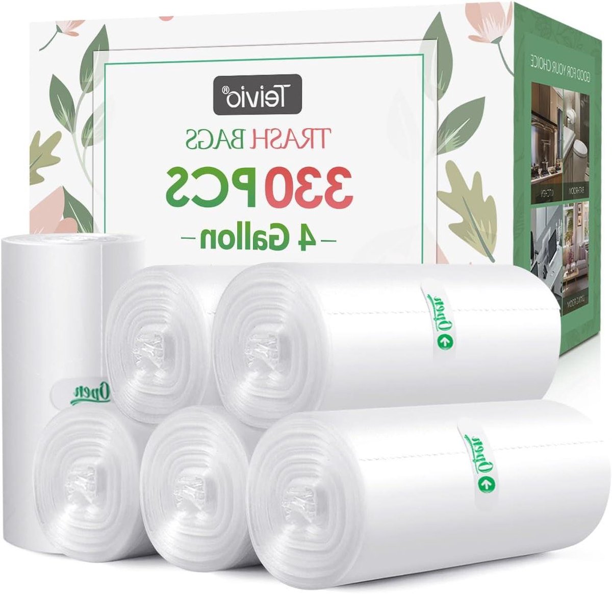 Vuilniszakken - Kleine zakken - Huishoudelijk gebruik - Sterk materiaal - 330 stuks - Transparant