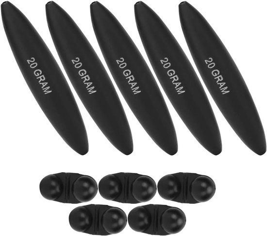 SnelShoppen - 5-Delige Drijvende Klassieke Vissersfloat, Draagbare EVA Meerval Floats met Bel, Hoogwaardige Zwarte Vissersaccessoires (20g) voor Alle van Snelshoppen — afbeelding 2