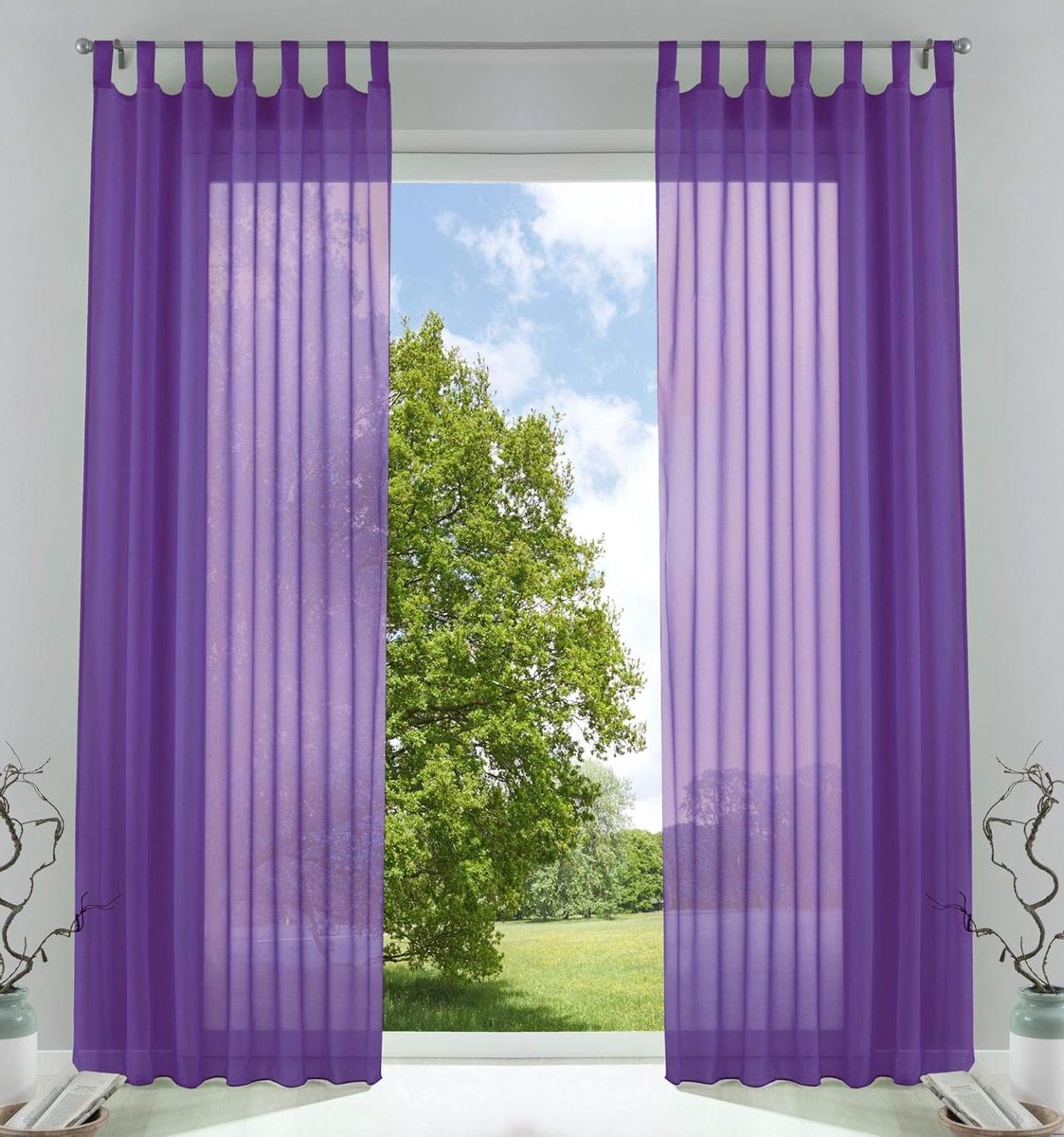 Transparante Gordijnen - Voile Panelen - Woonkamer Decoratie - Lichtdoorlatend - 225 x 140