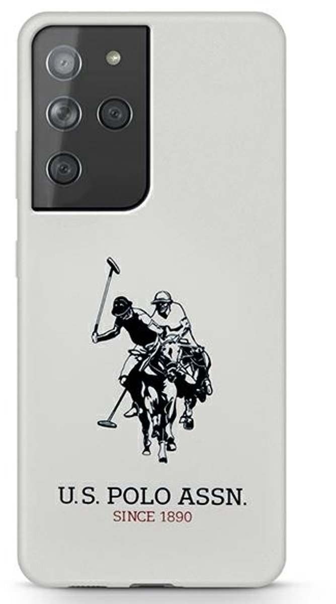 Amerikaanse - zaak - Polo Assn. Siliconenlogo op Samsung Galaxy S21 Ultra - wit