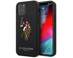 U.S. Polo Assn. Embroidery Collection - iPhone 12 Etui - Zwart - Elegante Bescherming