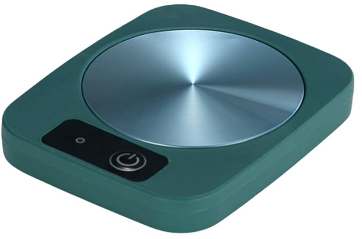 carmdering - Bekerwarmer - Koffiewarmer - Verwarmingsplaat - 30W, timer (1-12 uur), glaskeramisch - Automatisch aan/uit, 5,1×3,9×0,78 inch - Stil, lichtgewicht, waterbestendig - Geschikt voor glas, keramiek en metaal - Groen