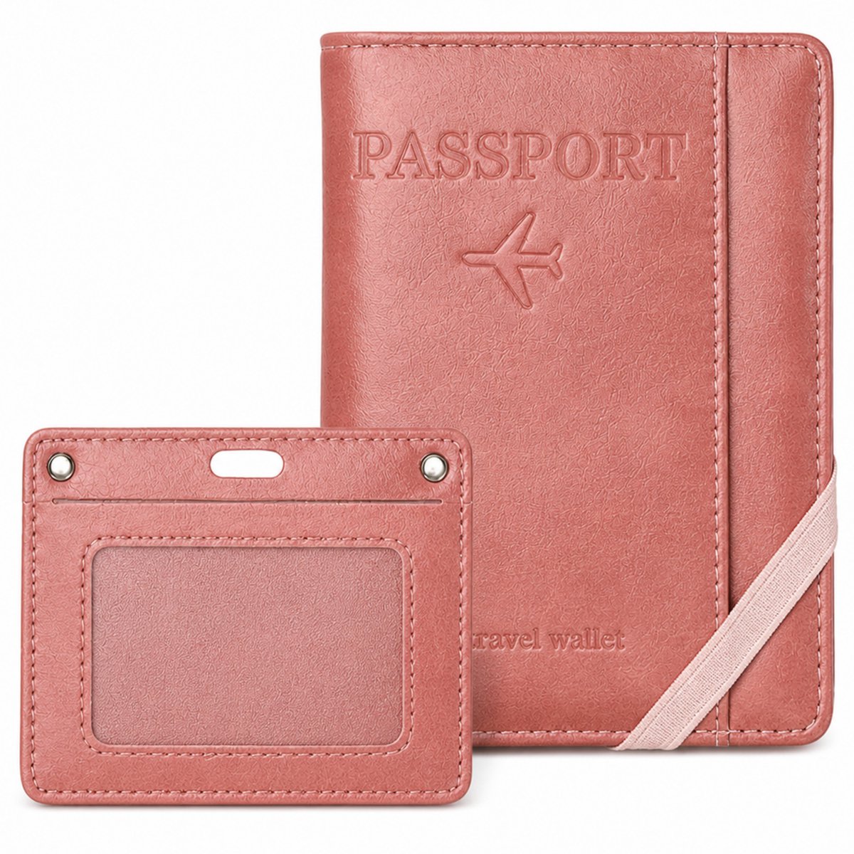 Tamarow Paspoort Hoesje met Kaarthouder - Paspoorthouder met RFID Bescherming - Beschermhoes voor Paspoort & Kaarthouder - Roze