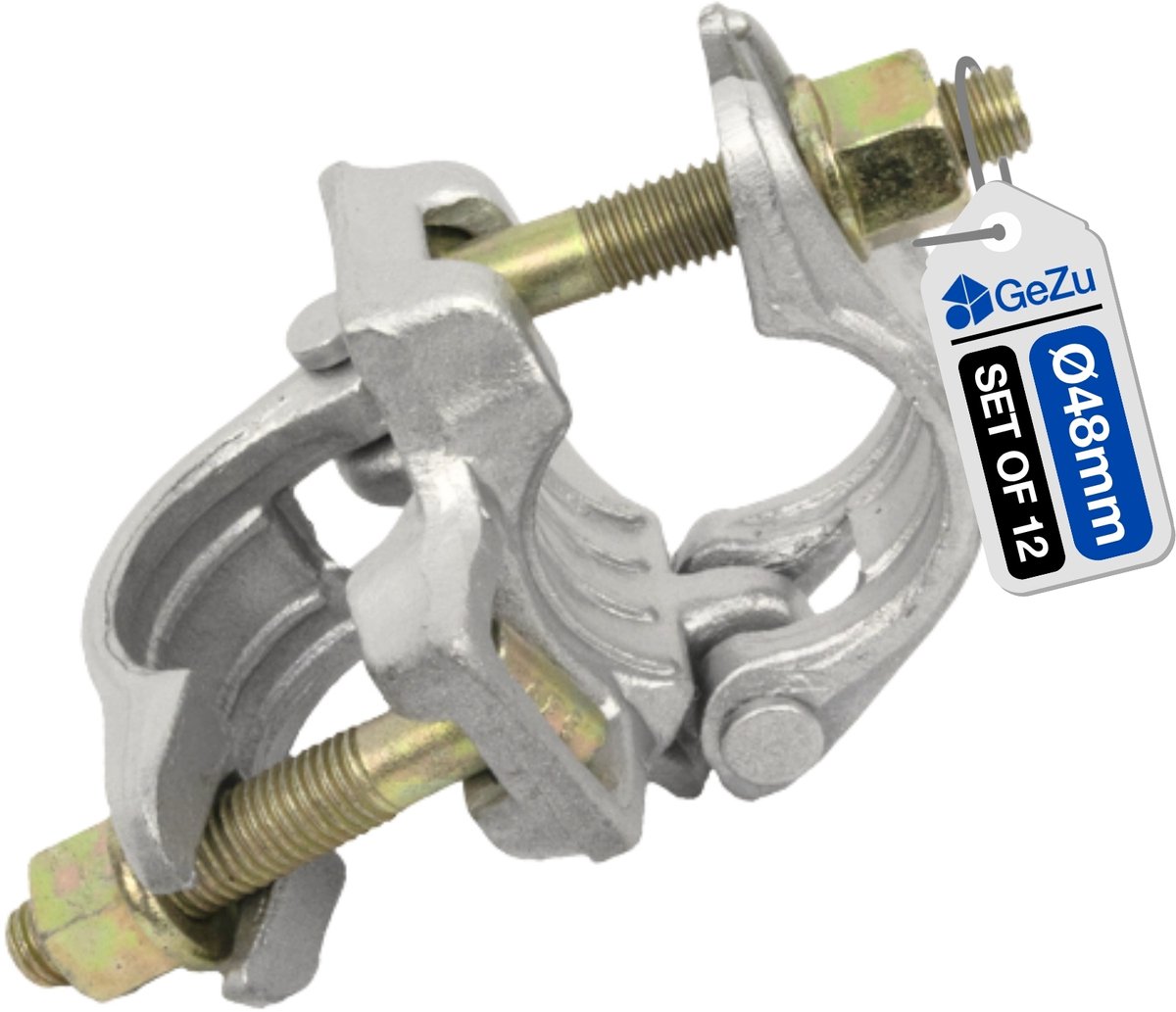 GEZU IMPEX Steigerkoppeling Thermisch verzinkt Set van 12 48 x 48 mm klem voor steiger koppelstuk constructiebuis