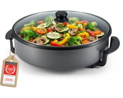 TZS First Austria - Elektrische hapjespan 6,5L - 1500W - Ø40cm Deksel - Maximale temperatuur 240⁰ C…
