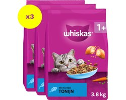 Whiskas Kattenbrokken - Adult 1+ - Tonijn - zak 3x3.8 kg