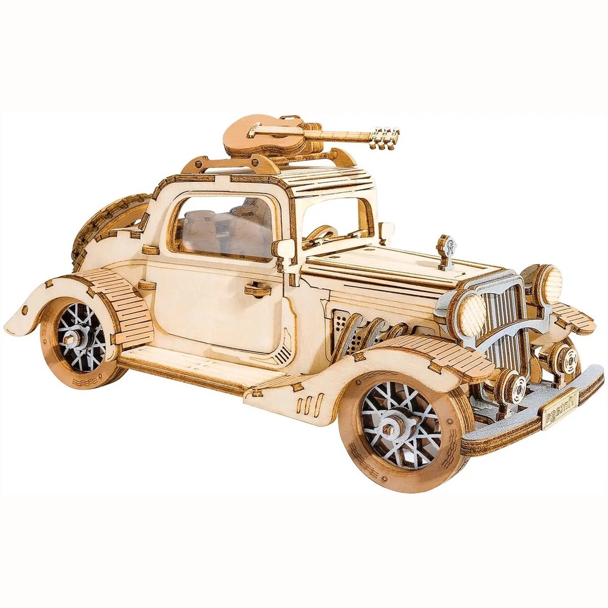 Robotime Rolife vintage auto 3D-puzzel, houten retro modelbouwset, verzamelobjecten en bureauversiering voor volwassenen,Wooninrichting, boekenkastdecoratie,Handgemaakte cadeaus voor volwassenen en tieners,Onderwijs speelgoed