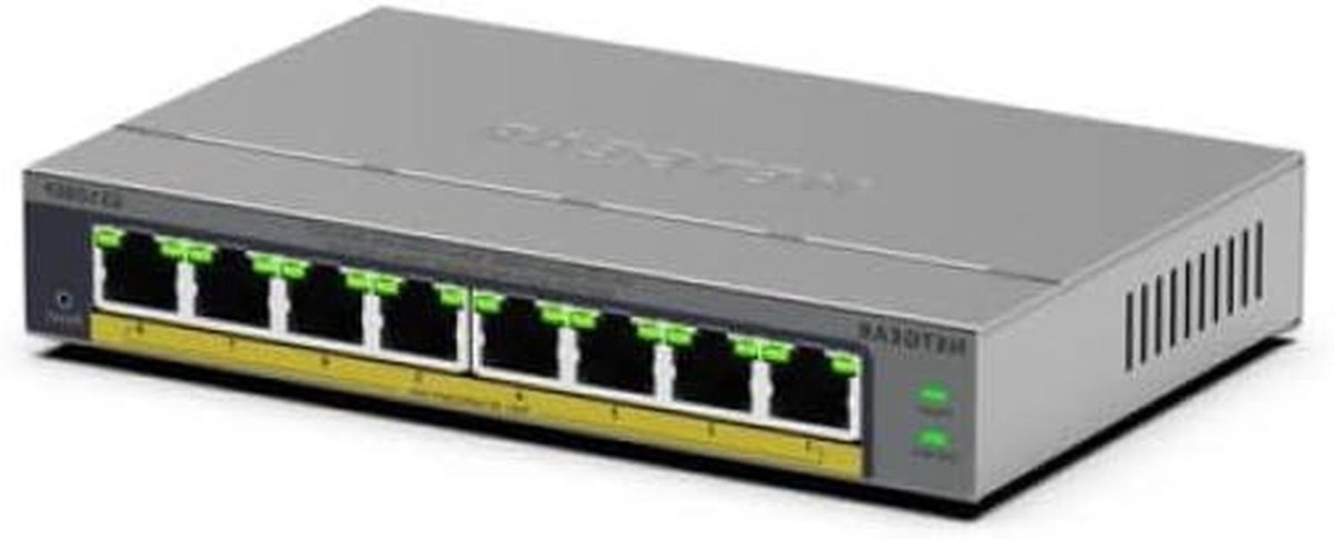 Netwerk Switch - Gigabit Poorten - Netwerk Uitbreiding - Met Power over Ethernet - 8 Poorten - Zwart