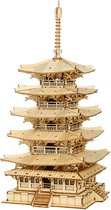 3D Puzzels Houten Bouwpakket Volwassenen Te Bouwen Diy Vijf Verdiepingen Pagode Modelkits, Creatieve Modelbouw Beste Cadeau Voor Tieners