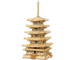3D Puzzels Houten Bouwpakket Volwassenen Te Bouwen Diy Vijf Verdiepingen Pagode Modelkits, Creatieve Modelbouw Beste Cadeau Voor Tieners