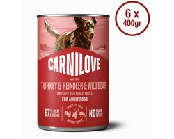 Carnilove Dog Blik Paté Turkey & Reindeer & Wildboar 6 x 400 g