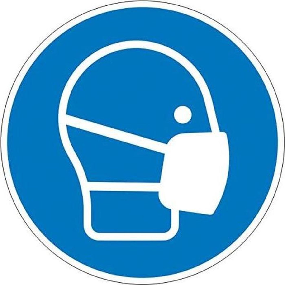 Gebods bord - Verplichte sticker - Veiligheid aangeven - Duurzame folie - 10 cm breed - Wit