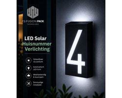 FS Fusion Pack LED Solar Huisnummer Verlichting - Decoratieve Tuin- en Gevelverlichting Huisnummer bord