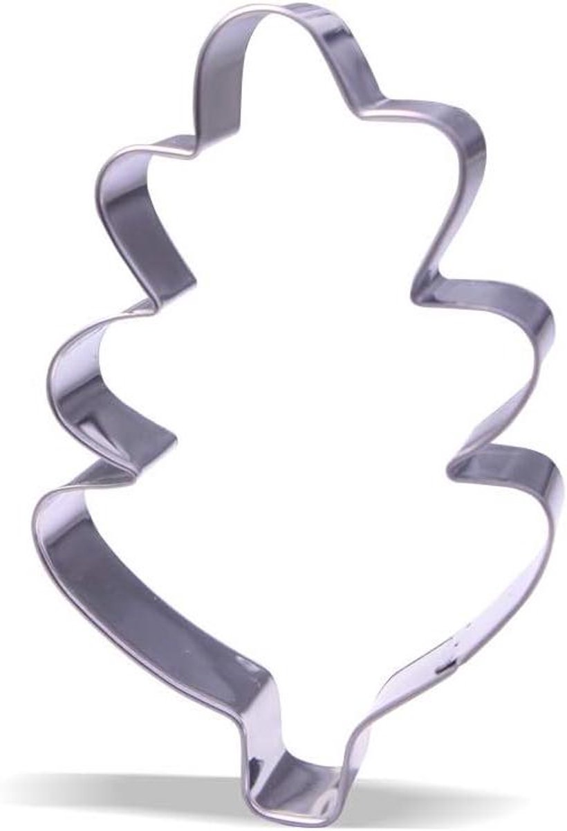 Eikenblad Koekjesvorm - Blad Vorm Prikker - Koekjes Bakken - Roestvrij Staal - 10.6 cm - Zilver