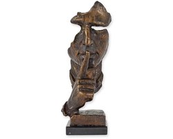 Bronzen beeld - Spreek geen kwaad - Gezicht - 31 cm hoog