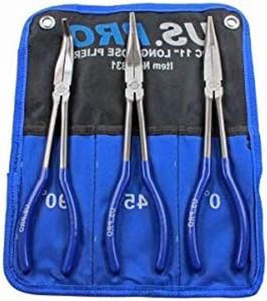 Lange Neus Tangenset - Pliers Set - Precisiewerk - Chroom-vanadium-staal - 3 stuks - Meerkleurig