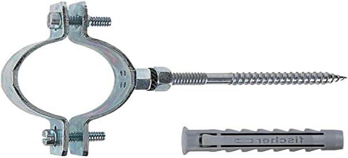 Buishalsband met Schroef - Halsband Pijpbevestiging - Pijpbevestiging Monteren - Compleet met Schroef en Pluggen - 20 x 2.5 mm