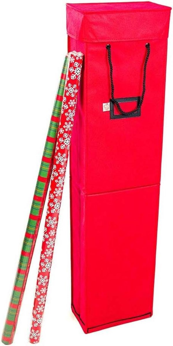Opbergcontainer Cadeaupapier - Papier Organizer - Cadeaus Inpakken - Ruimte voor 12 Rollen - 40 inch - Rood