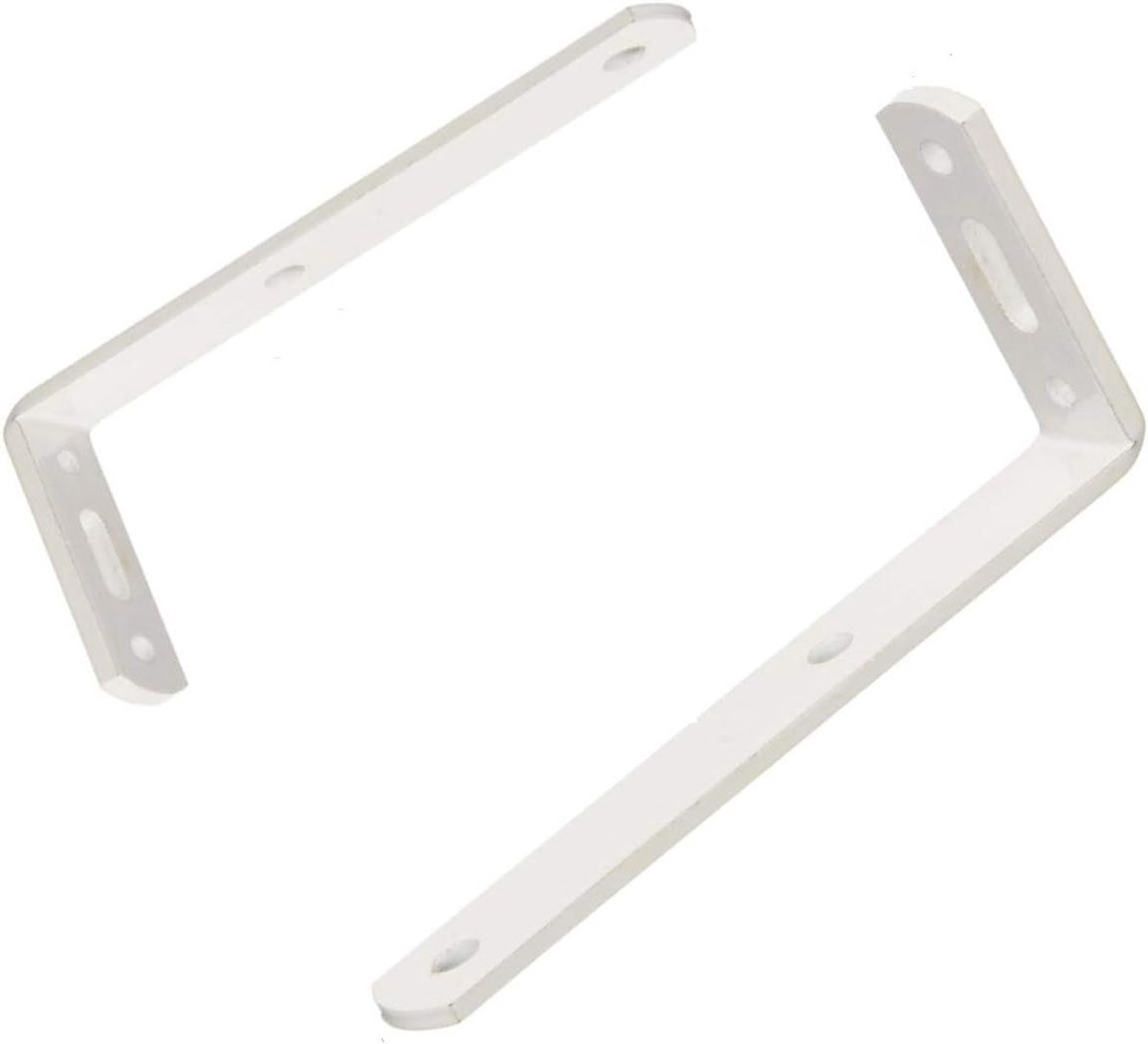 Plankhouders L-vorm - Steunen voor planken - Wandplanken monteren - Zware stalen constructie - 15 cm - Wit