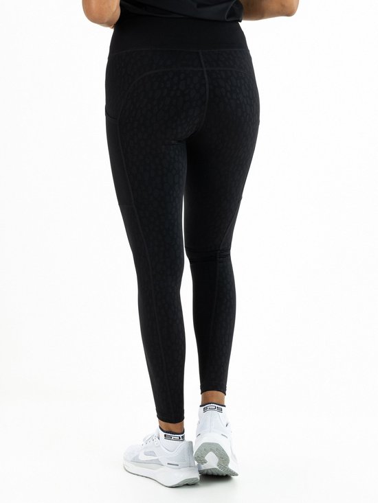Sjeng Sports TAIKA Legging Dames Zwart Panterprint 4-way stretch met sleutelzakje - Trendy sportlegging voor dames met bewegingsvrijheid van Merkloos — afbeelding 4