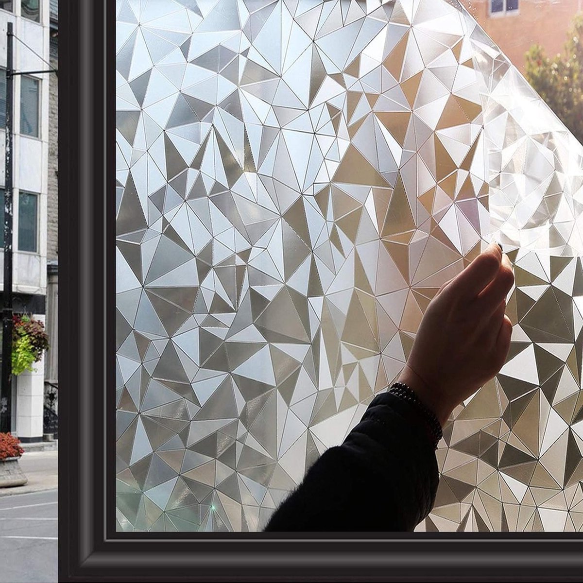 Zelfklevende Decoratieve Raamfolie, Opaque Privacy Film voor Badkamers, Douchecabines en V