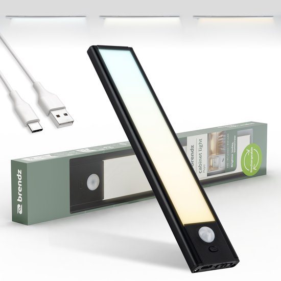 Brendz LED kastverlichting – 20 cm – zwart – oplaadbaar