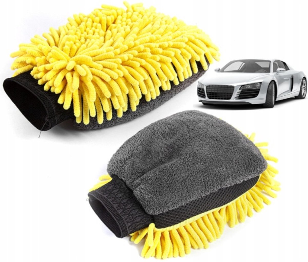 Microvezel autowashandschoenen voor het wassen en reinigen van auto's, zeer absorberend.