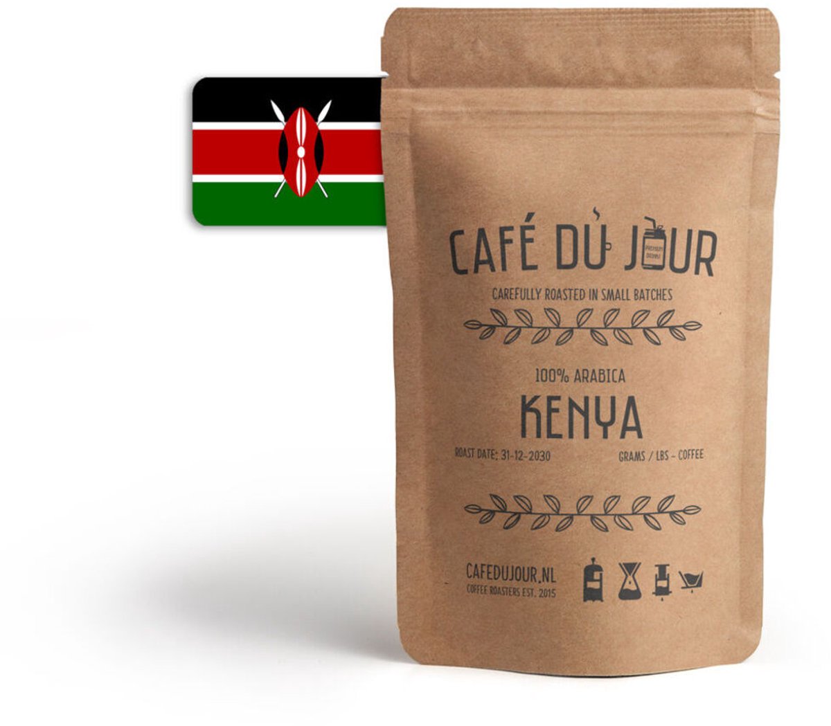 Café du Jour 100% arabica Kenya 250 gram vers gebrande koffiebonen