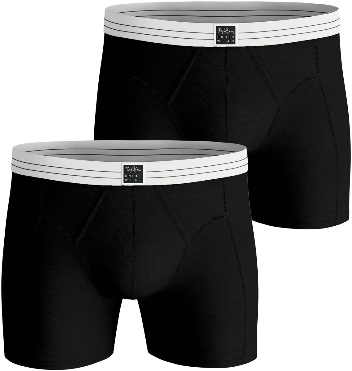 Björn Borg Viscose Cotton Blend boxers - heren boxers normale lengte (2-pack) - zwart - zwart