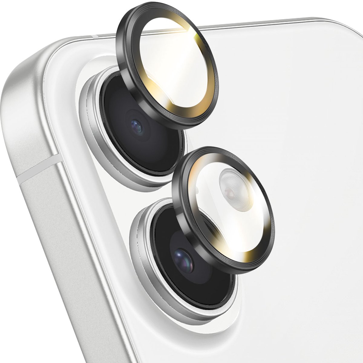 Rhinoshield, Kameralensbeschermer Geschikt voor Apple iPhone 16 / 16 Plus / 17, krasbestendig, Donkergrijs
