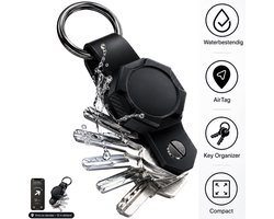 AirTag Sleutel Organizer Sleutelhanger - Multifunctioneel Air Tag Key Organizer Keychain Holder - Karabijnhaak Sleutelhouder - Sleuteletui - Karabijnsluiting Sleutelbos opberger - Auto Sleutel Hanger/Houder - 2 tot 6 Sleutels Case - Zwart