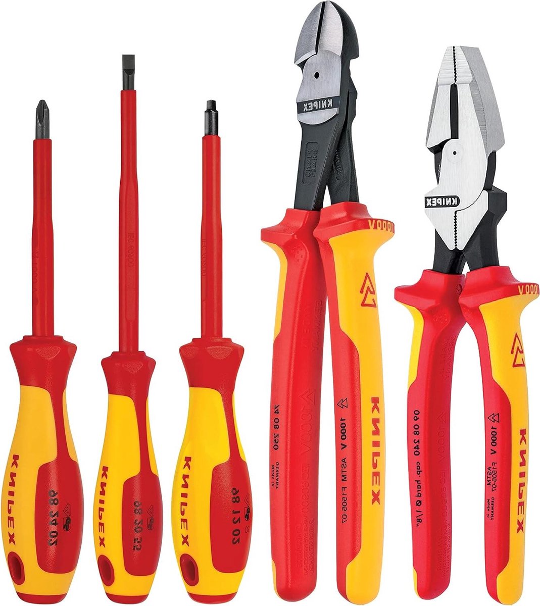 Gereedschapset - Handgereedschap Set - Veilig Klussen - Geïsoleerde Handgrepen - 5 Delig - Geel Zwart