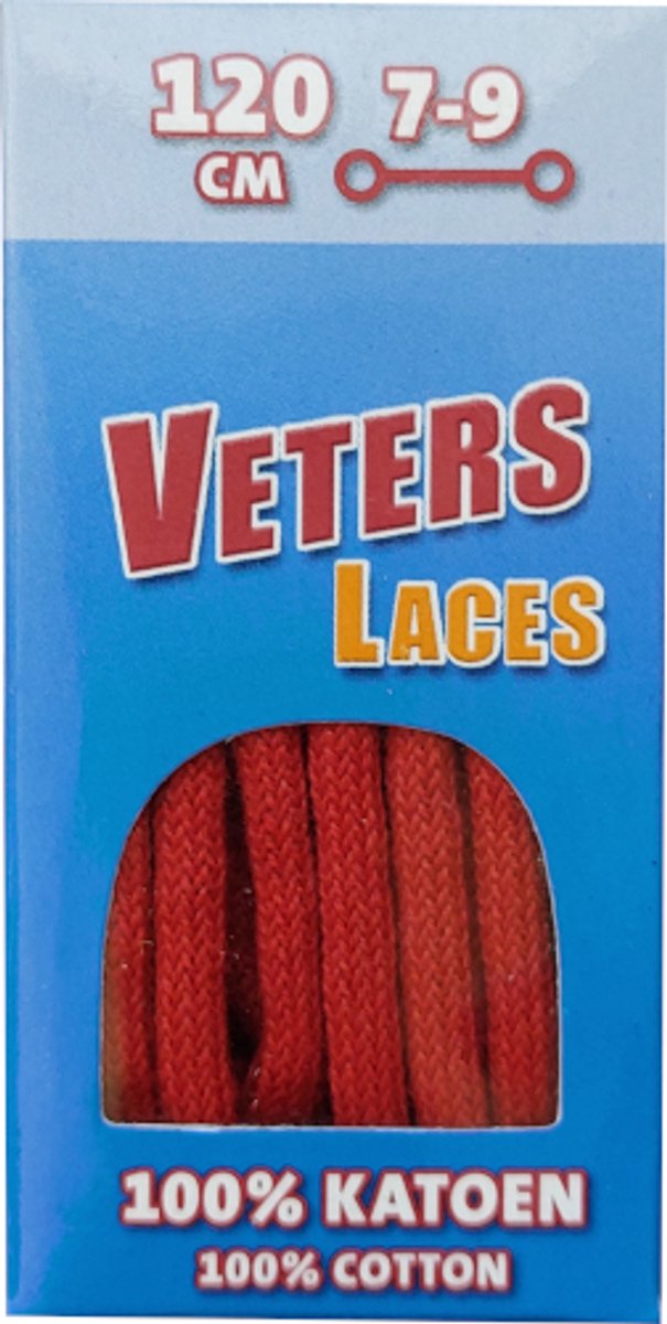 Marla/Ronilux Veter - Rood - Dik Rond - Koord Veters - Lengte 120 cm - Dikte 4 mm - Schoenveter