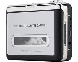 Draagbare Walkman - Cassette Speler - Cassette naar MP3 Converter - USB - Zilver/Zwart - Walkman - Audio Digitizer - Tape Player - Auto Reverse - Hi-Fi - Megabass