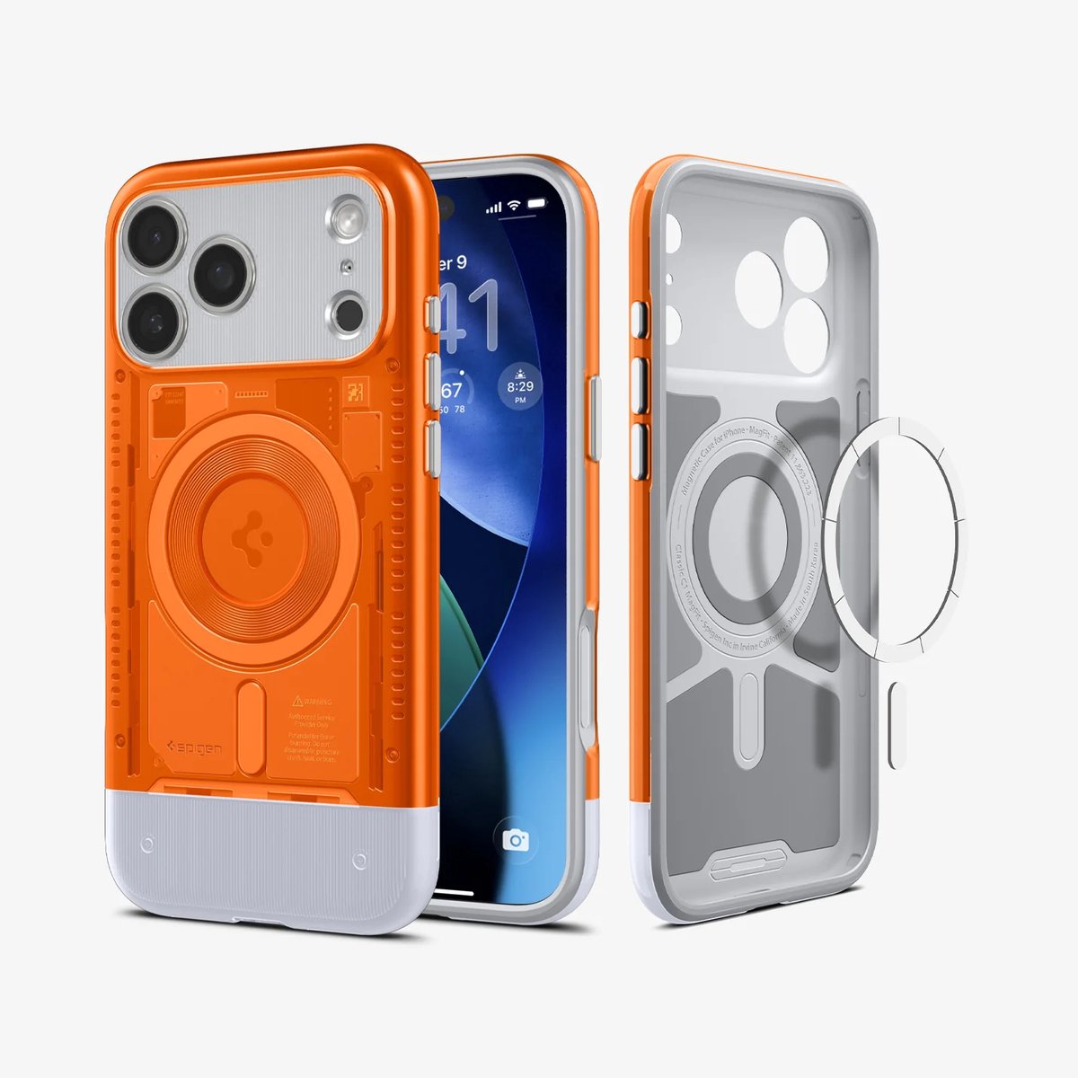 Spigen Classic C1 (MagFit) mobiele telefoon behuizingen 17,5 cm (6.9") Hoes Oranje