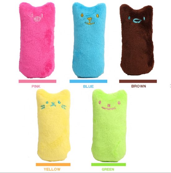 Rieba® Catnip Kattenspeeltjes 5 stuks - Met Kattenkruid - Speeltje voor Katten - Kattenspeeltje - 9 cm - 5 Speeltjes - Kleurrijk
