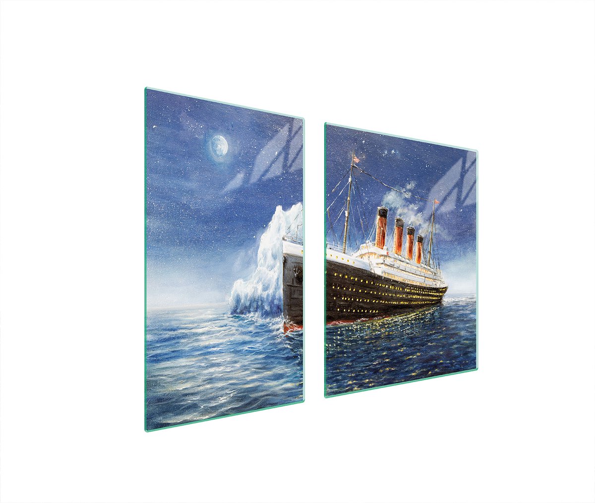 TMK ArtDeko - Snijplank en Beschermplaat - Glas - 100x52 cm - Titanic Design