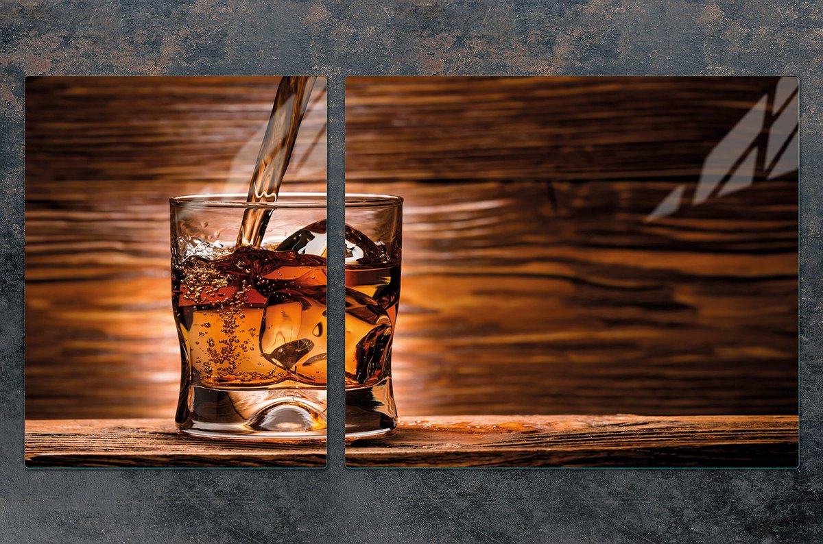 TMK ArtDeko - Snijplank van glas - 100x52 cm - Whisky