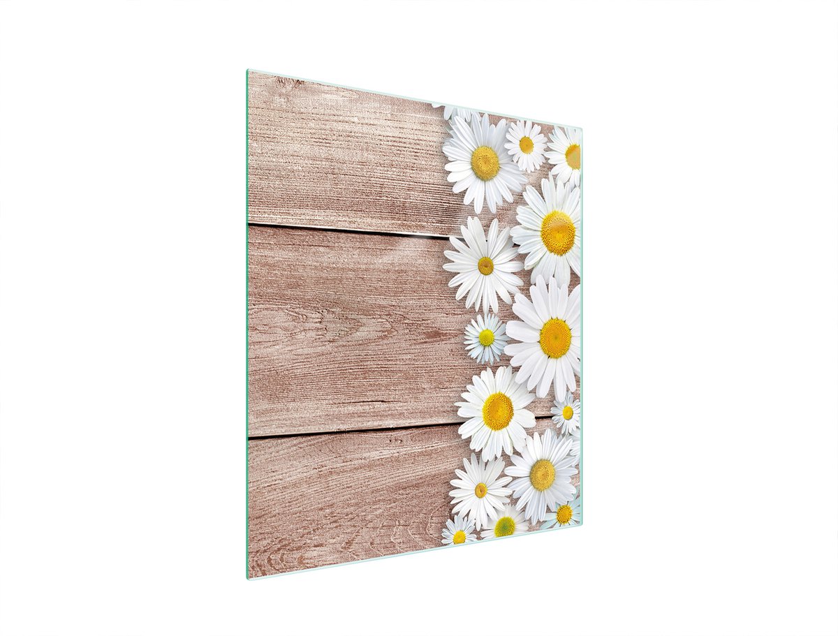 TMK ArtDeko - Snijplank van glas - 45x52 cm - Houtmotief - Hygiënisch