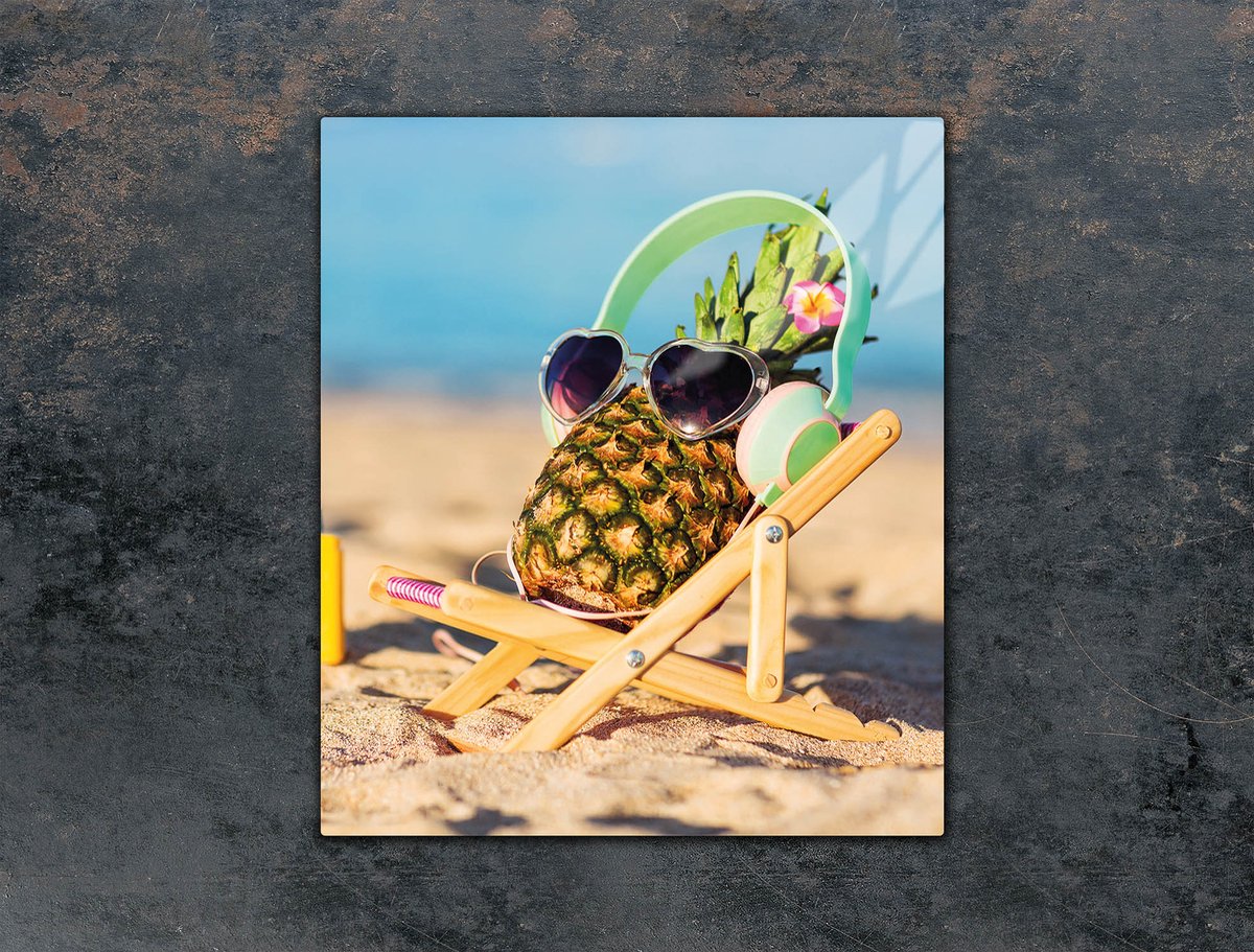 TMK ArtDeko - Snijplank van gehard glas - 45x52 cm - Ananas Motief
