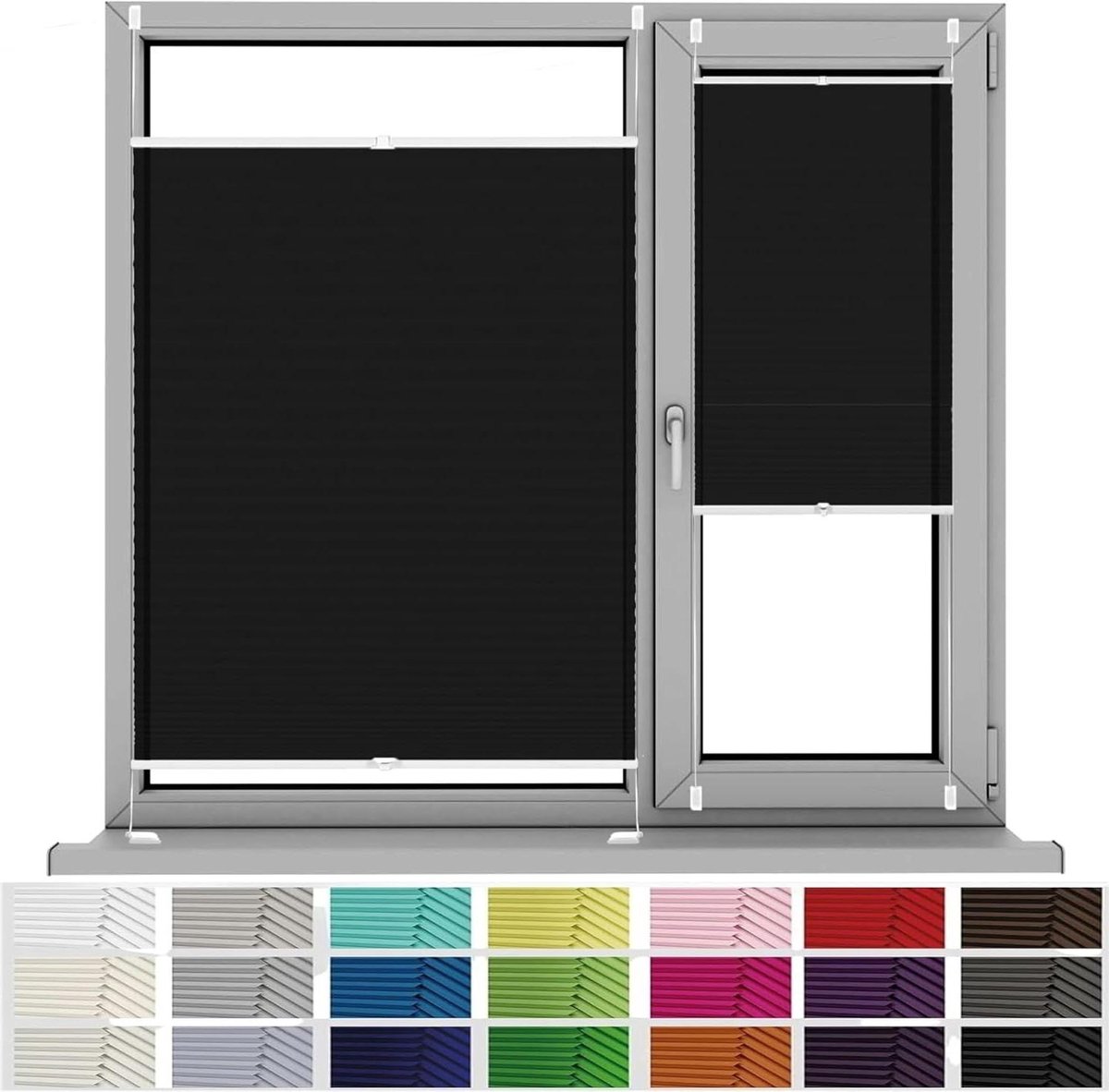 Honingraatjaloezie - Plisségordijn - Inkijk weren - Energiebesparend - 80 x 200 cm - Zwart
