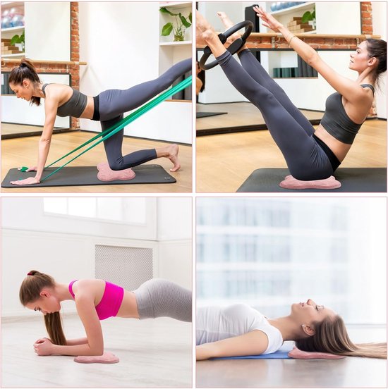 Kniekussens Set - Yoga Pilates Mat - Comfortabele Oefeningen - Antislip Ontwerp - 20 x 20 cm - Roze — afbeelding 5