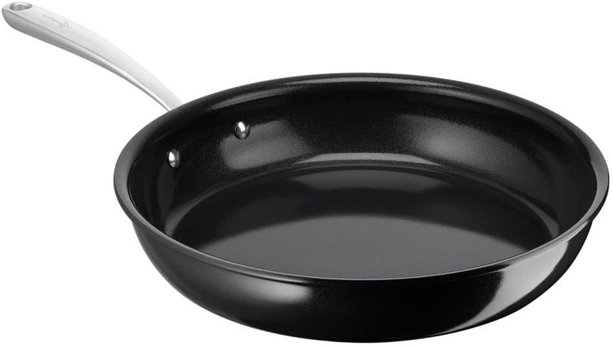 Antiaanbakpan - Koekenpan - Gezond Koken - Thermo-signaal Technologie - 30 cm - Zwart