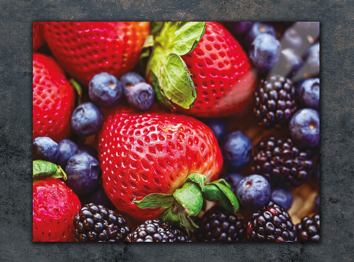 TMK ArtDeko Serie - Snijplank - 30x22 cm - Hartglas - Truskawki