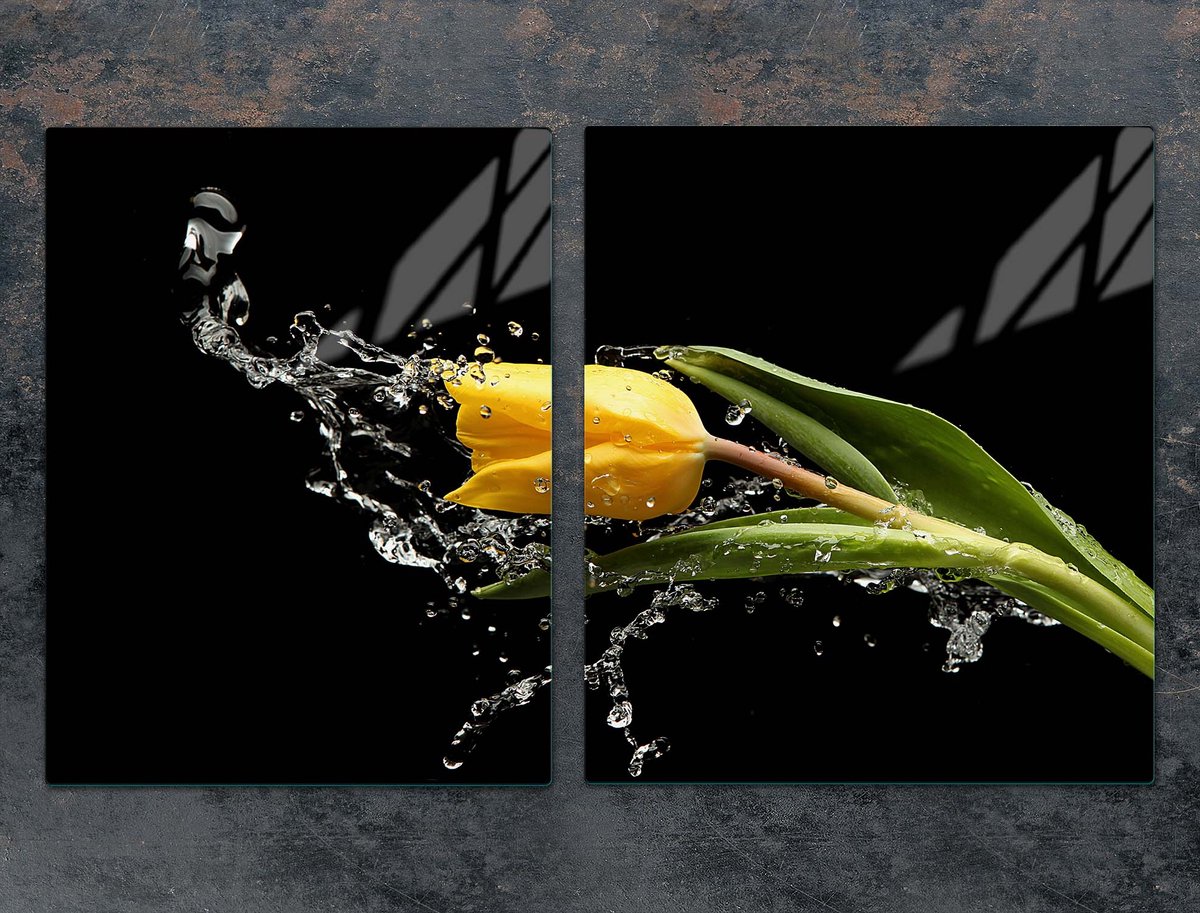 TMK ArtDeko Tulipan - Snijplank - 85x52 cm - Beschermplaat - Glas