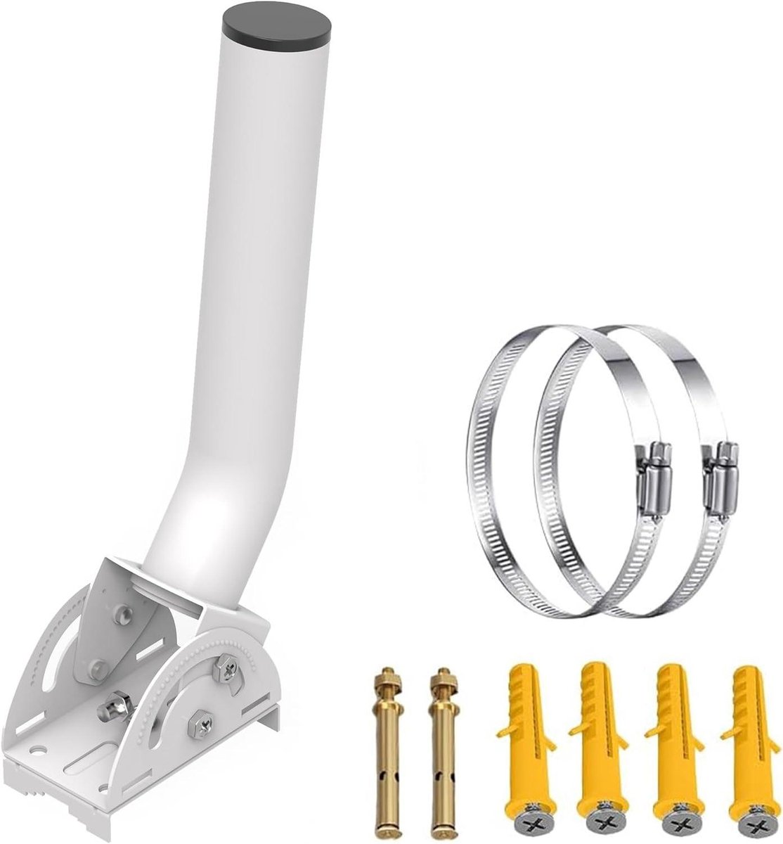 Antennehouder - Montagepaal - Buiten Installatie - Draaibare Basis - 35 cm - Wit