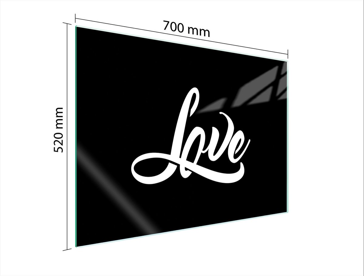 TMK ArtDeko - Kookplaat Achterwand - Glas - 70x52 cm - Zwart
